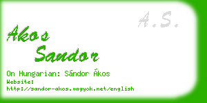 akos sandor business card